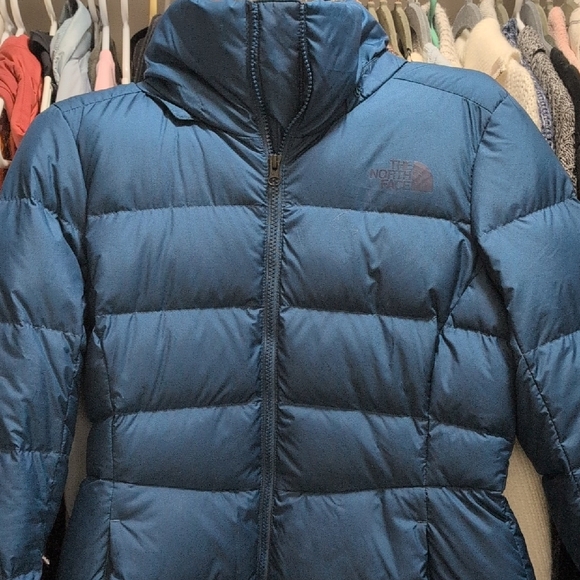 North Face Deep Blue Puffer Coat - Picture 1 of 4